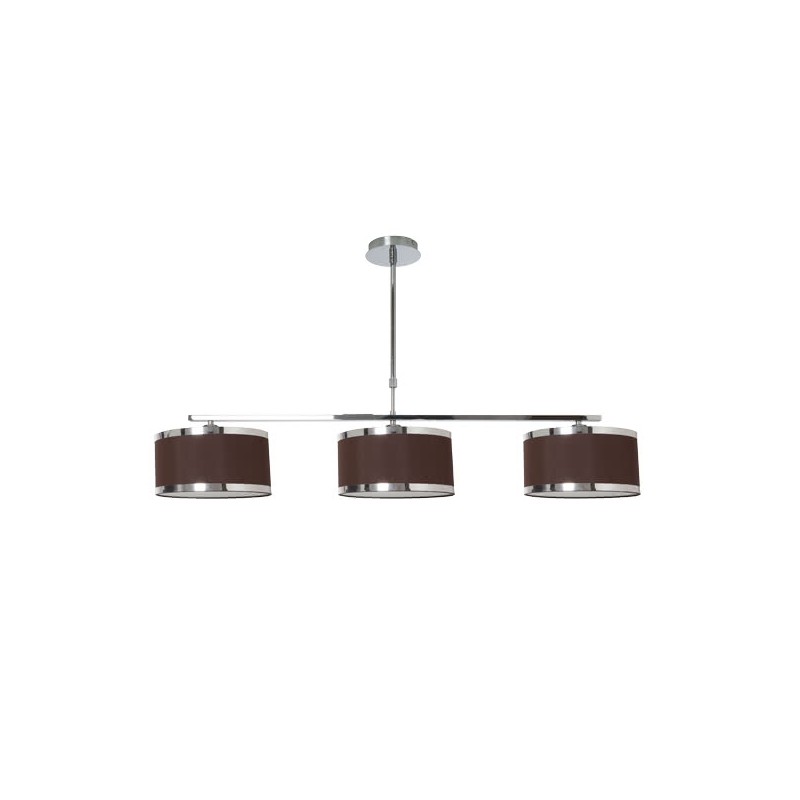 Lámpara Lanzarote cromo/marrón 3xE27 Fabrilamp